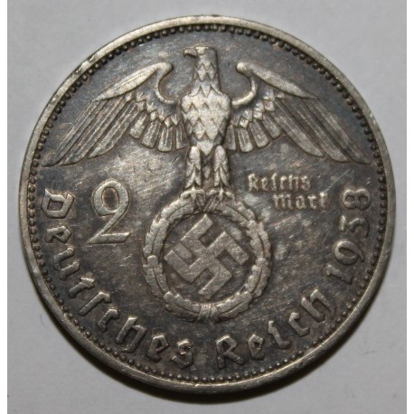 DEUTSCHLAND - KM 93 - 2 REICHSMARK 1938 F - Stuttgart