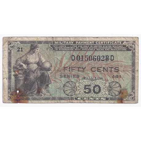 USA - PICK M 25 - 50 CENTS - SERIE 481 - ND 1954