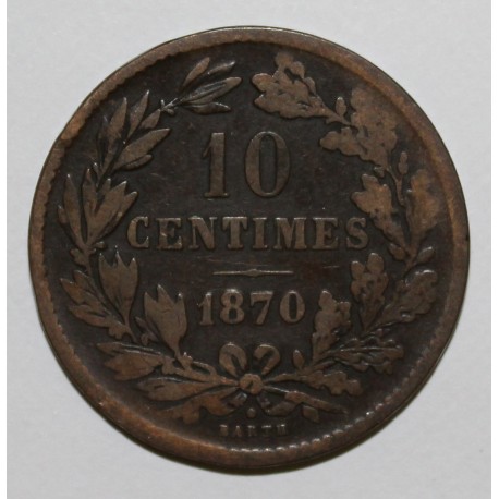 LUXEMBOURG - KM 23.1 - 10 CENTIMES 1870