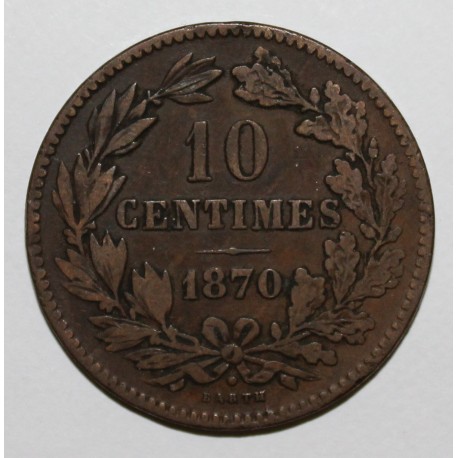 LUXEMBOURG - KM 23.1 - 10 CENTIMES 1870 LUXEMBOURG - KM 23.1 - 10 CENTIMES 1870