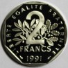 FRANKREICH - KM 942.2 - 2 FRANCS 1991 TYP SÄMANN - WENDEPRÄGUNG