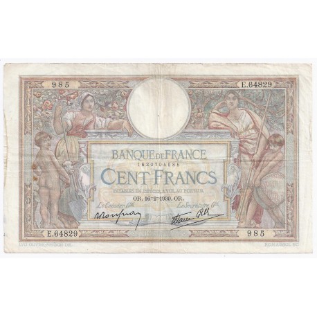 FAY 25/43 - 100 FRANCS Luc Olivier MERSON - 16/02/1939 - PICK 86