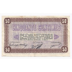 90 - BELFORT - CHAMBRE DE COMMERCE - 50 CENTIMES - 12/10/1921