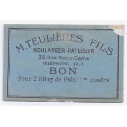 COUNTY 11 - CARCASSONNE - VOUCHER FOR 2 KG OF BREAD - TEULIERES AND SON - BAKER AND PASTRY