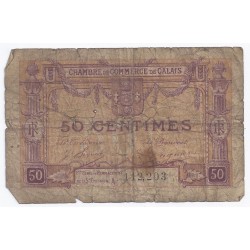 COUNTY 62 - CALAIS - CHAMBER OF COMMERCE - 50 CENTIMES - FIRST ISSUE