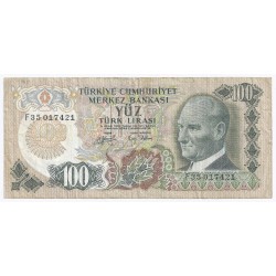 TURKEY - PICK 189 - 100 LIRA - L. 1970 (15/05/1972)