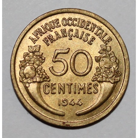 AFRIQUE OCCIDENTALE FRANCAISE - KM 1 - 50 CENTIMES 1944