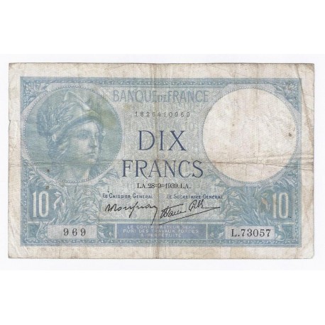 FAY 07/09 - 10 FRANCS MINERVE - 28/09/1939 - TRES TRES BEAU - PICK 84