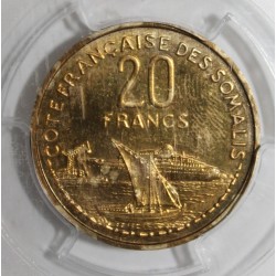 FRENCH SOMALILAND - KM PE4 - 20 FRANCS 1952 - TRIAL PIEFORT COIN - 104 ex. - PCGS SP 63