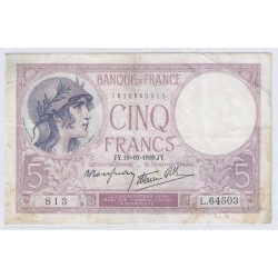 FAY 04/12 - 5 FRANCS VIOLET - 19/10/1939 - TRES TRES BEAU - PICK 83