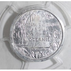 ÉTABLISSEMENTS FRANÇAIS DE L’OCÉANIE - KM PE1 - 50 CENTIMES 1949 - PIEFORT ESSAI - 104 ex. - PCGS SP 63