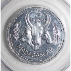 MADAGASCAR - KM PE3 - 5 FRANC 1953 - PIEFORT ESSAI - 104 ex. - PCGS GENUINE