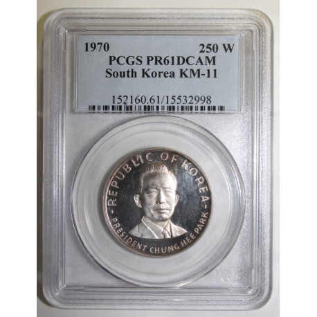 SÜDKOREA - KM 11 - 250 WON 1970 - CHUNG HEE PARK - PCGS PR 61 DCAM