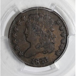 VEREINIGTE STAATEN - KM 41 - 1/2 CENT 1826 - DIE RÜCKSEITE IST UM 5 UHR VERSETZT - PCGS XF 40