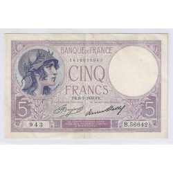 FAY 03/17 - 5 FRANCS VIOLET - 06/07/1933 - SUPERBE - PICK 72