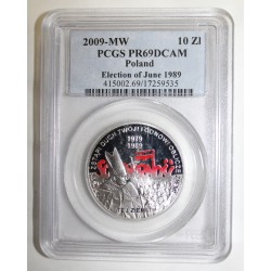 POLAND - Y 681 - 10 ZLOTYCH 2009 - ELECTION OF JUNE 1989 - PCGS PR 69 DCAM