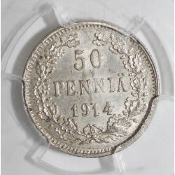 FINLANDE - KM 2.2 - 50 PENNIA 1914 S - PCGS MS 64