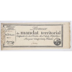 TERRITORIAL MANDATE OF 25 FRANCS - 28 VENTOSE YEAR 4 - 18/03/1796 - WITH SERIES