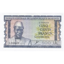 GUINEE - PICK 14 - 500 FRANCS 01/03/1960 - SPL