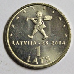LETTLAND - KM 61 - 1 LATS 2004 - EU Mitgliedschaft