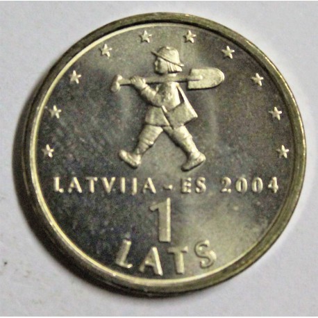 LATVIA - KM 61 - 1 LATS 2004 - EU membership