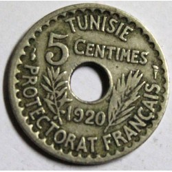 TUNESIEN - KM 242 - 5 CENTIMES 1920 - AH 1338 - Fackel - Muhammad al-Nasir - Französisches Protektorat