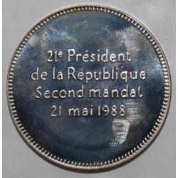 FRANCE - MÉDAILLE - FRANÇOIS MITTERAND - 21ème PRÉSIDENT DE LA RÉPUBLIQUE - SECOND MANDAT - 21 MAI 1988