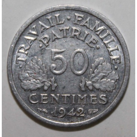 GADOURY 425 - 50 CENTIMES 1942 - TYPE BAZOR - KM 914