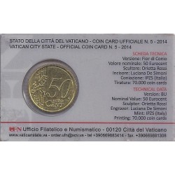 VATICAN - KM 460 - 50 CENT 2014 - COINCARD 5 - Pope Francis