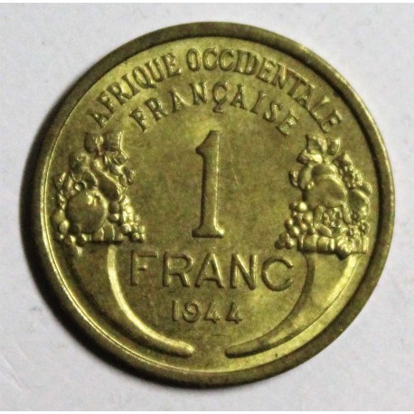 AFRIQUE OCCIDENTALE FRANCAISE - KM 2 - 1 FRANC 1944 - MARIANNE