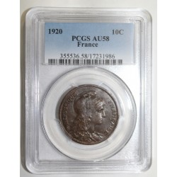 GADOURY 277 - 10 CENTIMES 1920 - TYPE DUPUIS - KM 843 - PCGS AU 58