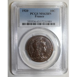 GADOURY 277 - 10 CENTIMES 1920 - TYPE DUPUIS - KM 843 - PCGS MS 63 BN