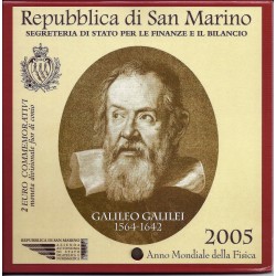 SAINT-MARIN - KM 469 - 2 EURO 2005 - GALILÉE 1564-1642 - ANNÉE INTERNATIONALE DE LA PHYSIQUE