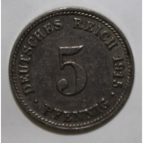 ALLEMAGNE - KM 11 - 5 PFENNIG 1915 D - Munich