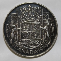 CANADA - KM 45 - 50 CENTS 1950 - Var. LIGNE DANS LE 0 - GEORGE VI