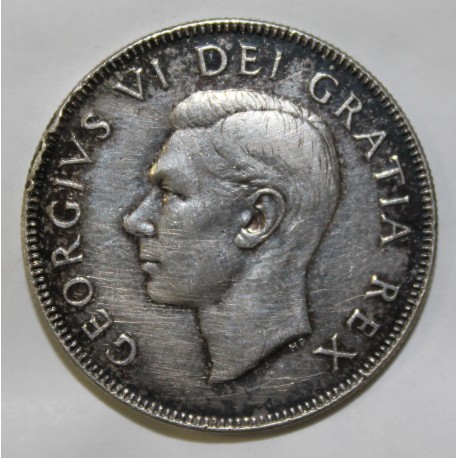 CANADA - KM 45 - 50 CENTS 1950 - Var. LINE ON THE 0 - GEORGE VI