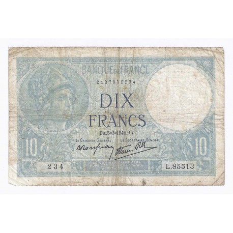 FAY 7/31 - 10 FRANCS MINERVE - 05/03/1942 - PICK 84