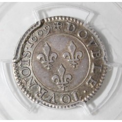 FRANKREICH - Dup 1273 - HEINRICH IV - DOPPEL TOURNOIS - 1609 A - Paris - SILBER PROBEMÜNZE - PCGS SP 55