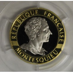 FRANKREICH - KM 969a - 10 FRANCS 1989 - GOLD - TYP MONTESQUIEU - GELBES UND WEISSES GOLD - PCGS PR 68 RD DCAM