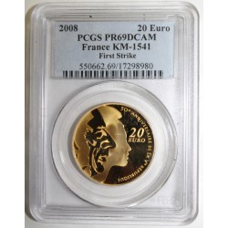 FRANKREICH - KM 1541 - 20 EURO 2008 - 50 JAHRE DER 5. REPUBLIK - FIRST STRIKE - PCGS PR 69 DCAM