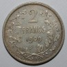 BELGIQUE - KM 58.1 - 2 FRANCS 1909 - LÉGENDE FRANCAISE - LEOPOLD II