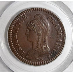 FRANCE - KM 638 - 2 DECIME AN 4 A - 1795 - PCGS AU 58