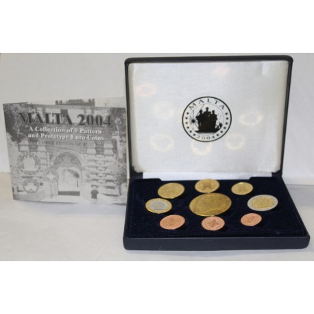 MALTA - PROTOTYPE PROOF COIN SET 2004 - TRIAL - 9 COINS