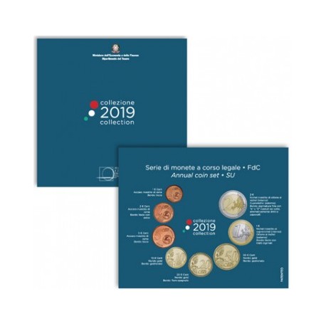 ITALIE - COFFRET EURO BRILLANT UNIVERSEL 2019 - 8 PIECES (3.88 euros)