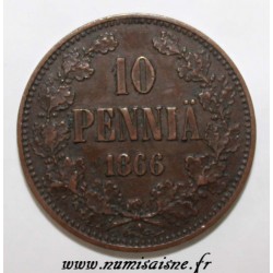 FINLAND - KM 5.1 - 10 PENNIA 1866 - ALEXANDER II