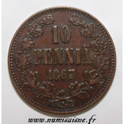 FINLANDE - KM 5.1 - 10 PENNIA 1867 - ALEXANDRE II