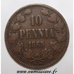 FINLAND - KM 5.1 - 10 PENNIA 1865 - ALEXANDER II