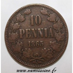 FINLANDE - KM 5.1 - 10 PENNIA 1865 - ALEXANDRE II