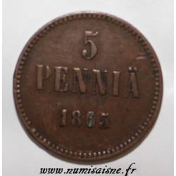 FINLAND - KM 4.1 - 5 PENNIA 1865 - ALEXANDER II