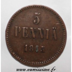 FINLANDE - KM 4.1 - 5 PENNIA 1865 - ALEXANDRE II